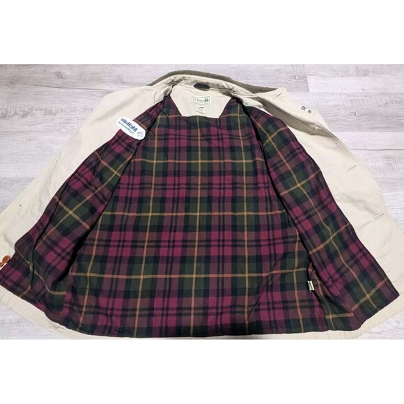 LL Bean Jacket Canvas Hunting Chore Barn Coat XXL Flannel Corduroy Collar 0JV69 - Picture 5 of 14